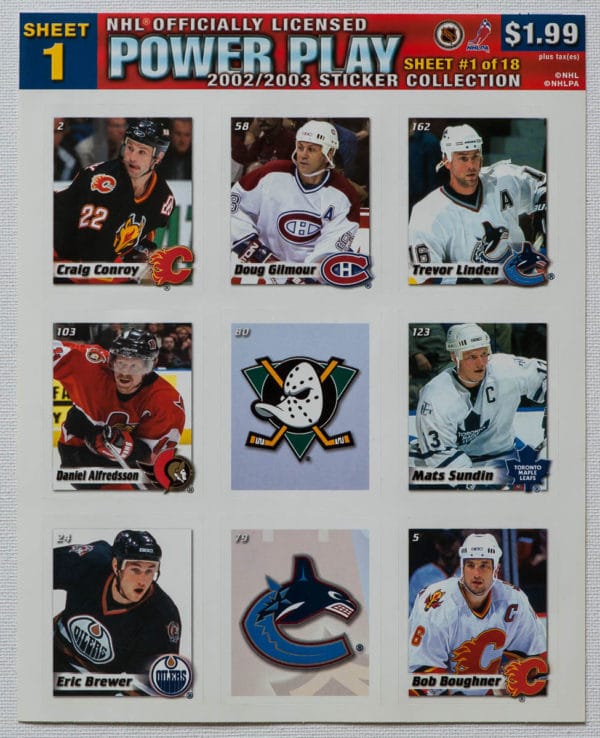 2002 Power Play Canada Stickers Panel #1/Free