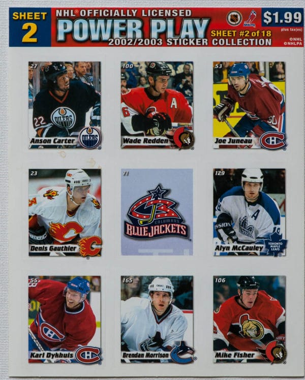 2002 Power Play Canada Stickers Panel #2