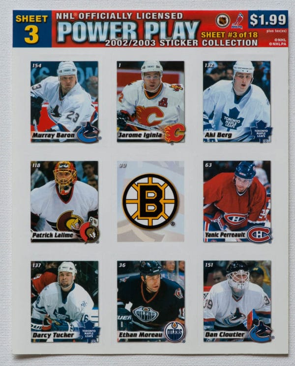 2002 Power Play Canada Stickers Panel #3