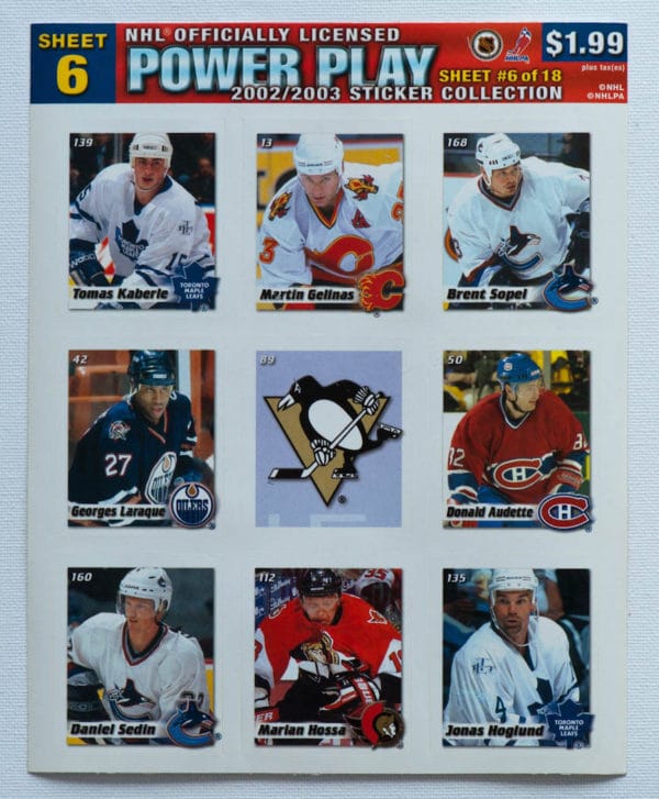 2002 Power Play Canada Stickers Panel #6