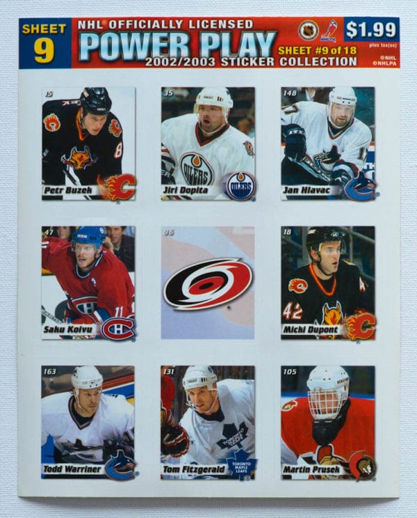 2002 Power Play Canada Stickers Panel #9