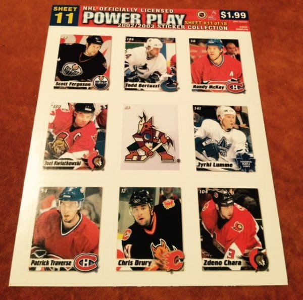 2002 Power Play Canada Stickers Panel #11