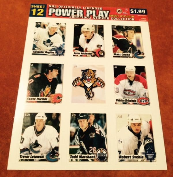 2002 Power Play Canada Stickers Panel #12