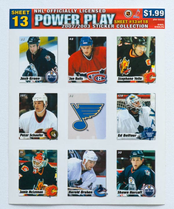 2002 Power Play Canada Stickers Panel #13