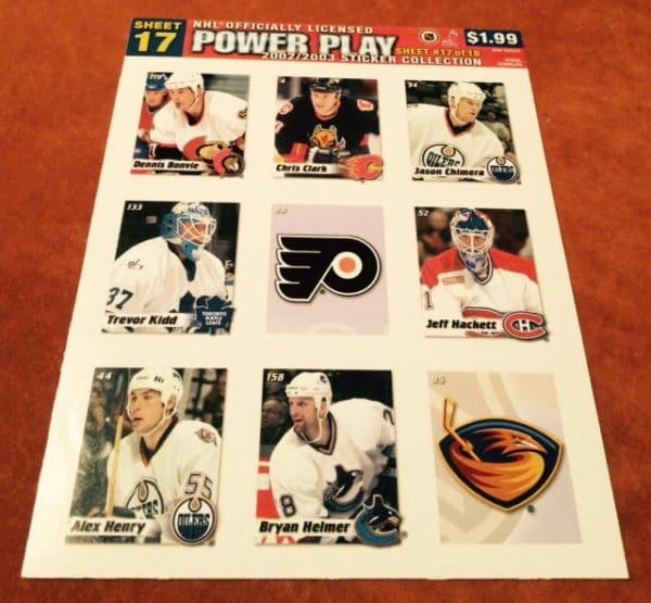 2002 Power Play Canada Stickers Panel #17