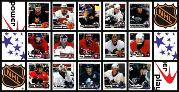 2002 Power Play Canada Exclusive NHL Stickers Set of 168 (18 Panels of stickers)