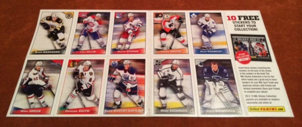 2012-13 Album Issue Panini Sticker Promo Sheet Hockey NHL