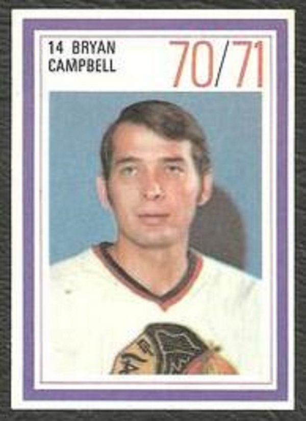 1970 Esso Power Play #120- Blackhawks Bryan Campbell (14) SP