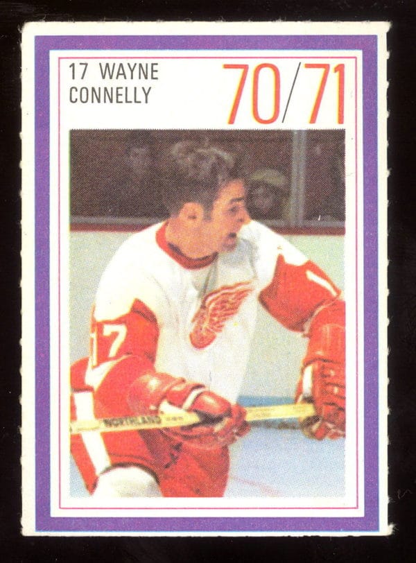 1970 Esso Power Play #141- Red Wings Wayne Connelly (17) SP