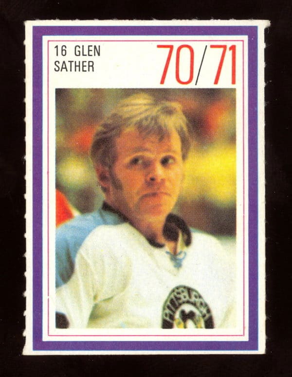 1970 Esso Power Play #228- Penguins Glen Sather (16) SP