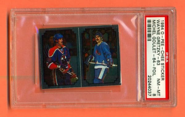 PSA 8- 1984 O-Pee-Chee #63 Sticker Edmonton