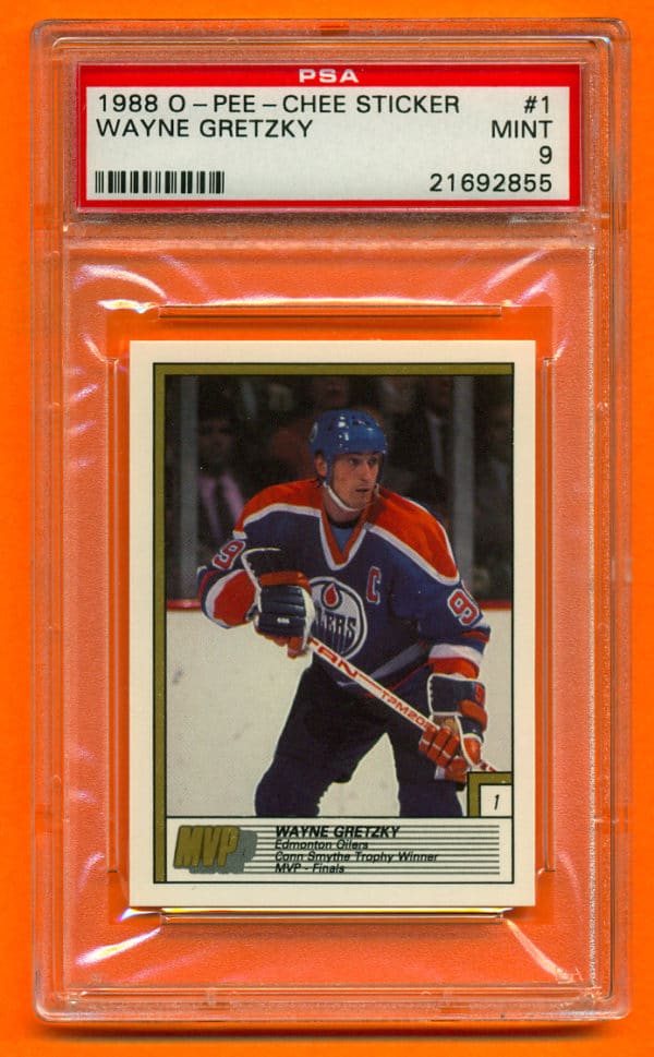 PSA 9- 1988 O-Pee-Chee #1 Sticker Edmonton