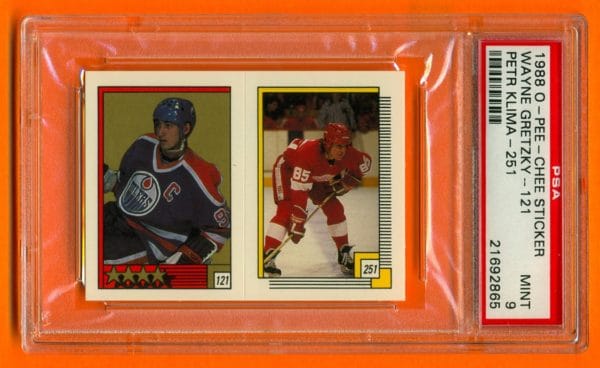 PSA 9- 1988 O-Pee-Chee #121 Sticker Edmonton