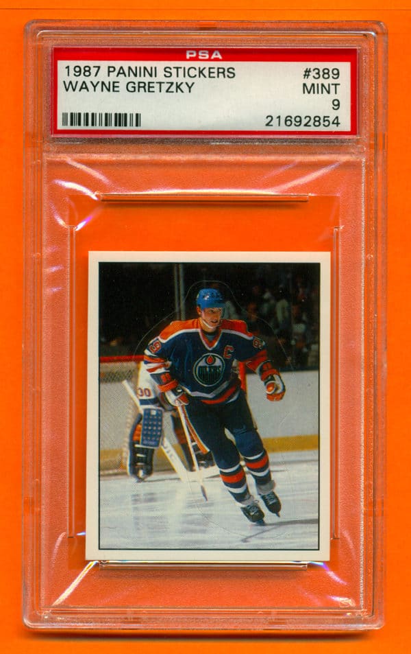 PSA 9- 1987 Panini #389 Sticker Edmonton