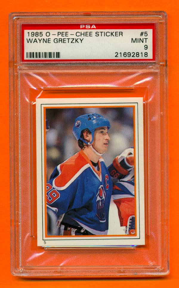 PSA 9- 1985 O-Pee-Chee #5 Sticker Edmonton