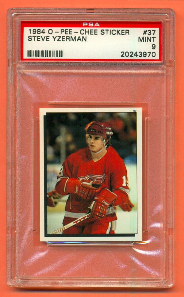 PSA 9- 1984 O-Pee-Chee #37 Sticker Detroit