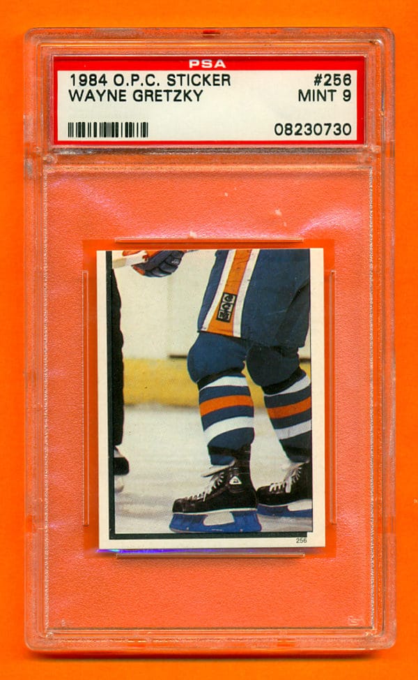 PSA 9- 1984 O-Pee-Chee #256 Sticker Edmonton