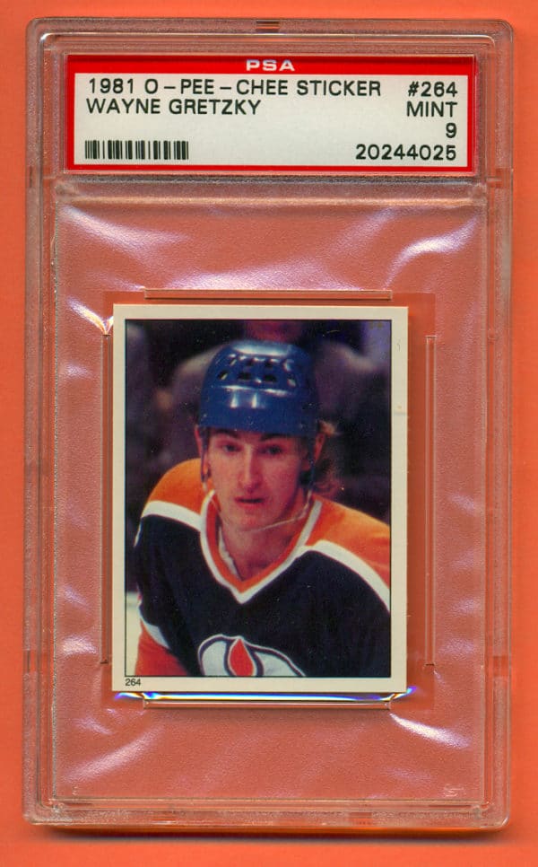 PSA 9- 1981 O-Pee-Chee #264 Sticker Edmonton