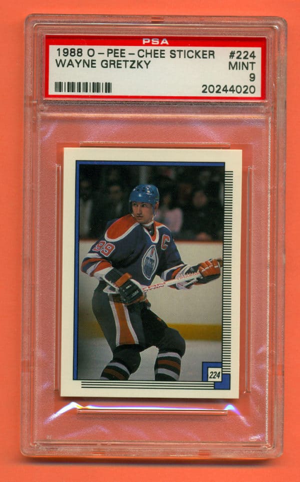 PSA 9- 1988 O-Pee-Chee #224 Sticker Edmonton