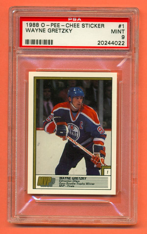 PSA 9 -1988 O-Pee-Chee #1 Sticker Edmonton