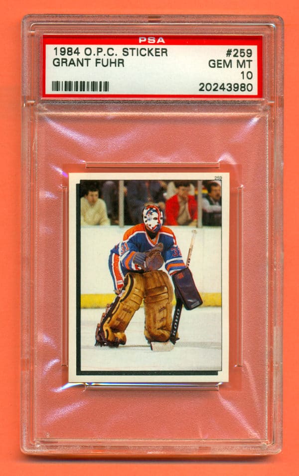 PSA 10- 1984 O-Pee-Chee #259 Sticker Edmonton