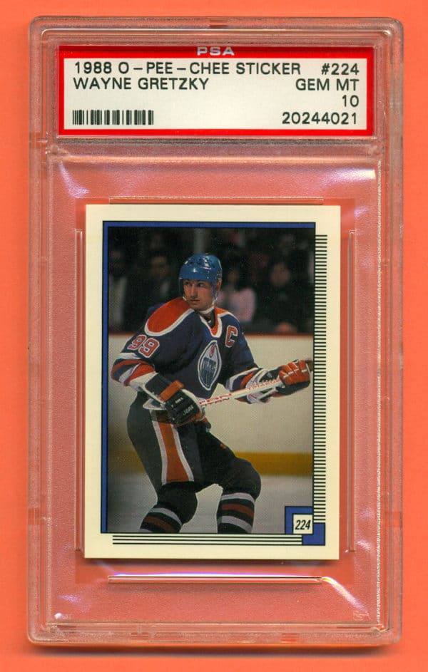 PSA 10- 1988 O-Pee-Chee #224 Sticker Edmonton