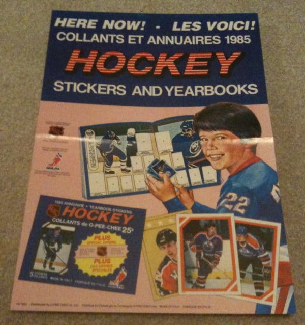 1985 5th Year O-Pee-Chee NHL Sticker Case Topper Poster