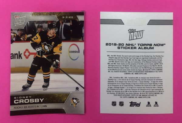 2019 Topps NOW Week 22- #198- Sidney Crosby 3 (1 of 604)