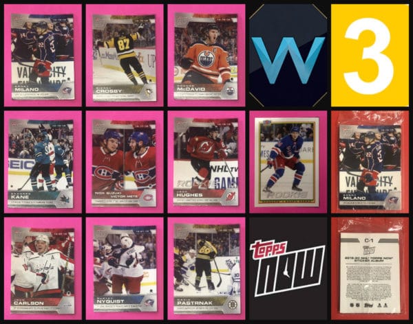 2019 Topps NOW Week 3- (Sonny Milano Top) 10 Sticker Sealed Cellophane (CHASE Kaapo Kakko C-1 showing) package (1 of 482)