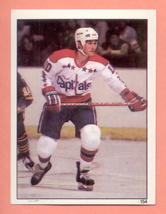 1982 Topps #154-Bob Carpenter - NHL Hockey Stickers