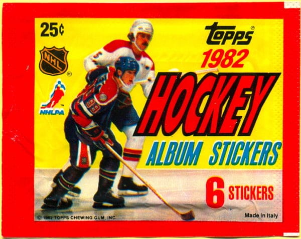 1982 Topps EMPTY (No stickers inside) NHL sticker pack