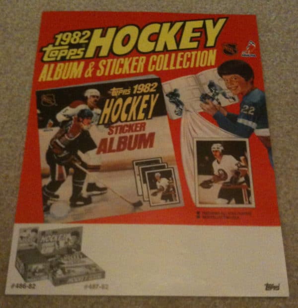 1982 Topps NHL Sticker Promo Mini Store Display Poster