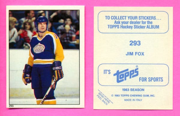 1983 Topps #293-Jim Fox