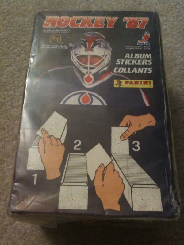 1987 Panini NHL Full Box of 100 Sticker Packages (600 stickers in box) (Never Opened)