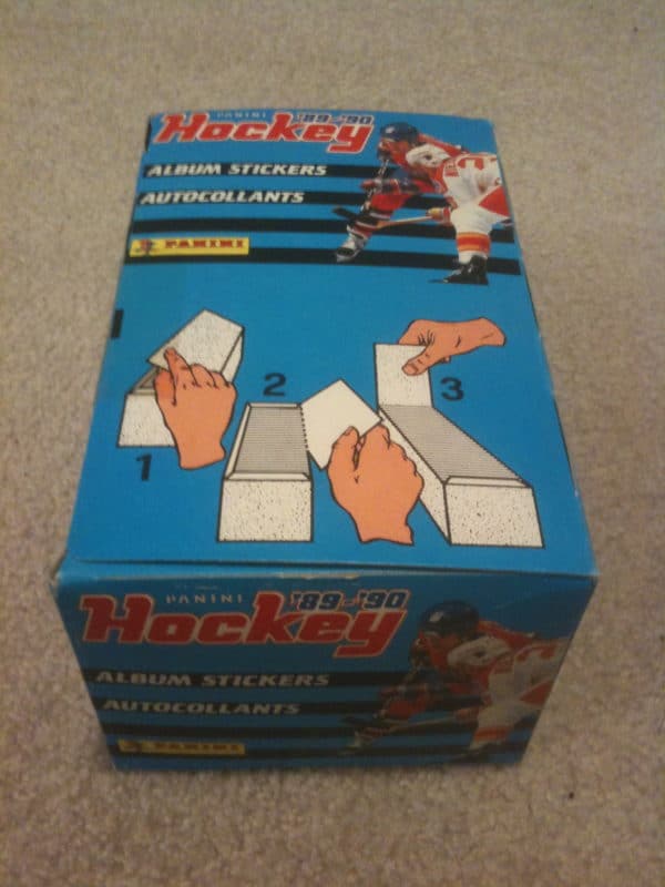 1989 Panini NHL Full Box of 100 Sticker Packages (600 stickers in box) (Never Opened)