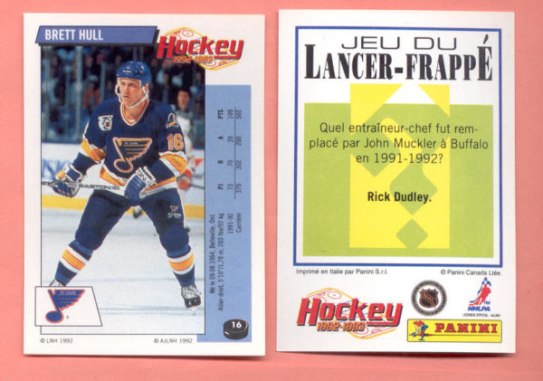 1992 PANINI French #16-Brett Hull