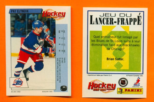 1992 PANINI French #54-Pat Elynuik