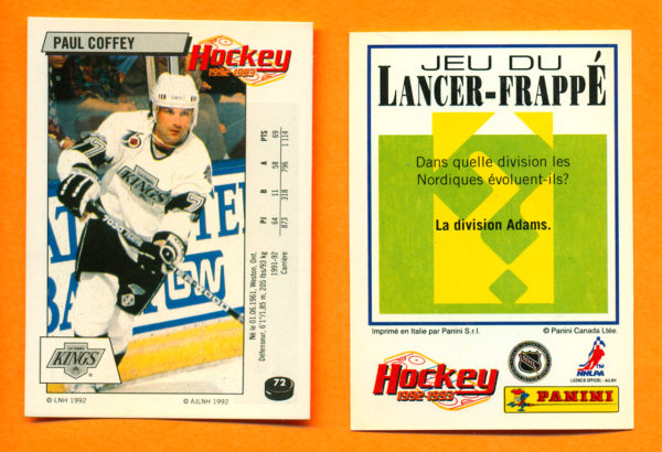 1992 PANINI French #72-Paul Coffey