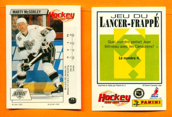 1992 PANINI French #73-Marty McSorley