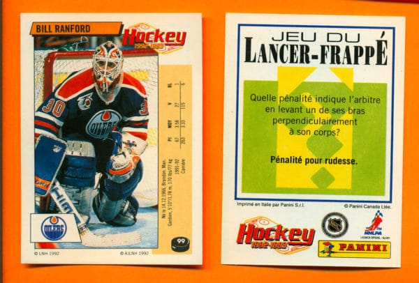 1992 PANINI French #99-Bill Ranford