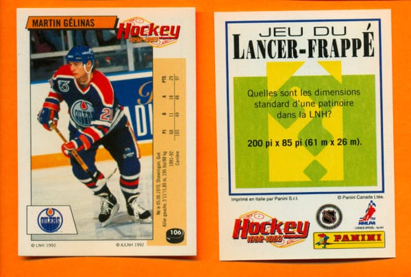 1992 PANINI French #106-Martin Gelinas