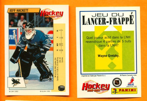 1992 PANINI French #123-Jeff Hackett