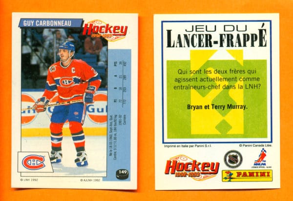 1992 PANINI French #149-Guy Carbonneau