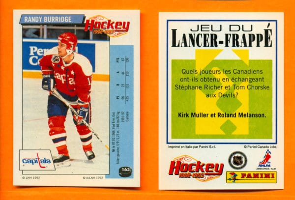 1992 PANINI French #163-Randy Burridge