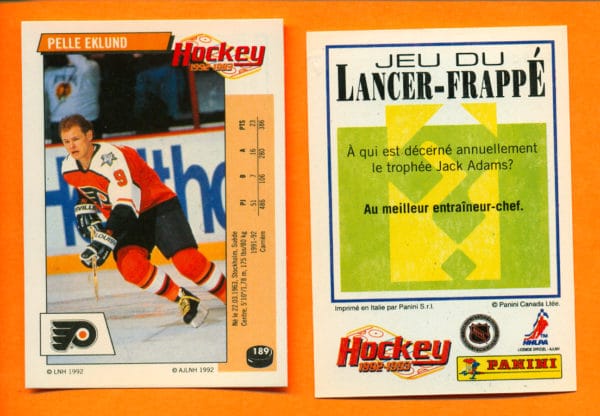 1992 PANINI French #189-Pelle Eklund