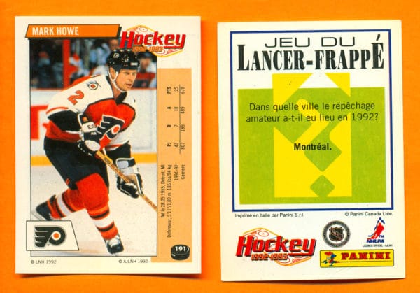 1992 PANINI French #191-Mark Howe