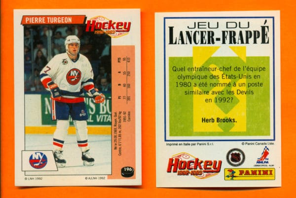 1992 PANINI French #196-Pierre Turgeon