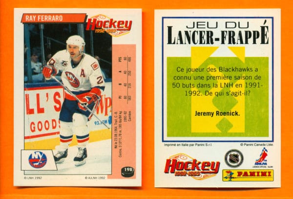 1992 PANINI French #198-Ray Ferraro