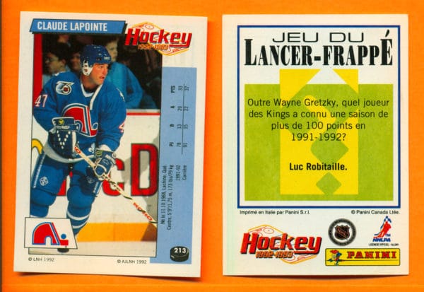 1992 PANINI French #213-Claude Lapointe