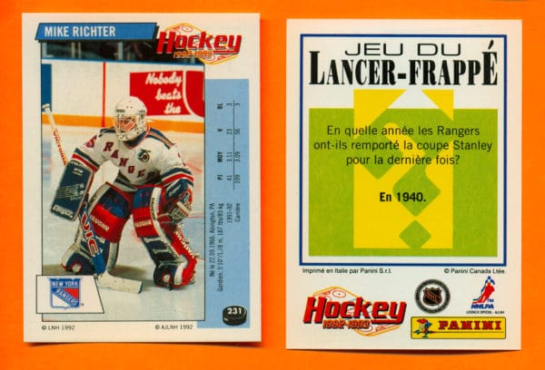 1992 PANINI French #231-Mike Richter